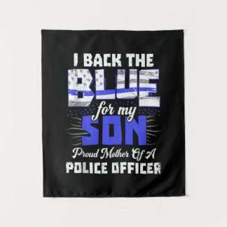 Ich lebe Blue My Son Ts Women Thin Line Mama Gesch Wandteppich
