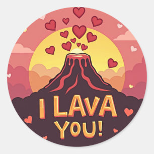 "Ich lebe dich!" Valentine Runder Aufkleber