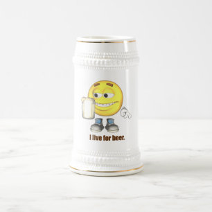 Ich lebe für Bier Stein Bierglas