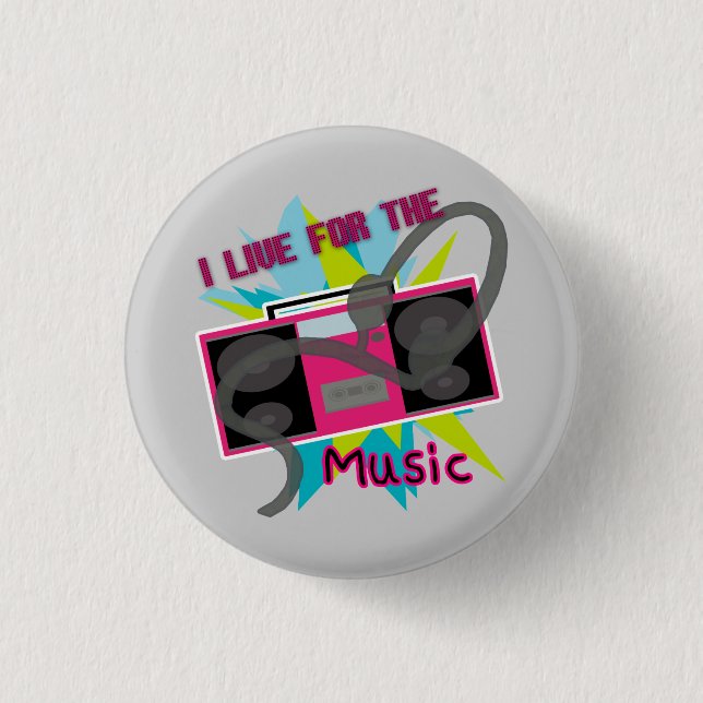 Ich lebe für den Musik-Knopf Button (Vorderseite)