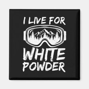 Ich lebe für weißen Puder lustiges Skifahren Frees Magnet