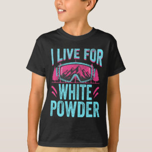 Ich lebe für weißen Pulverschnee 80er 90er Retro-S T-Shirt