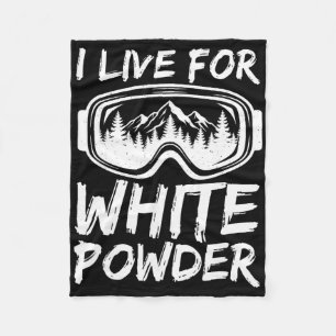 Ich lebe für weißen Pulverschnee Lustiges Skifahre Fleecedecke
