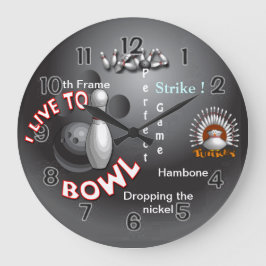 Ich lebe in Bowl Große Wanduhr