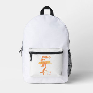 Ich lebe mein bestes Leben im Geschäft Bedruckter Rucksack
