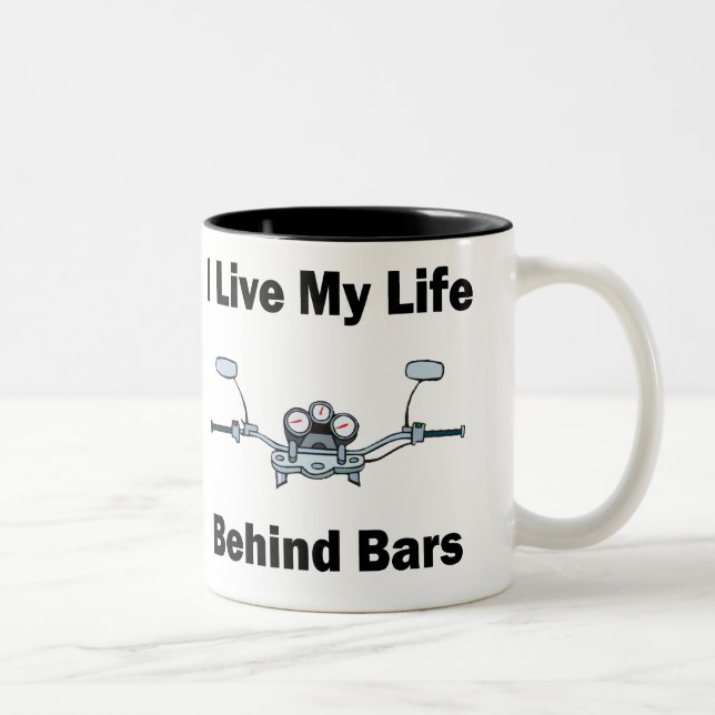 Ich lebe mein Leben hinter Gittern Zweifarbige Tasse (Rechts)