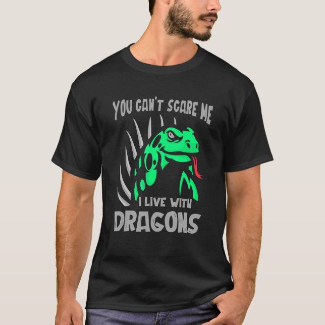 Ich lebe mit Dragons Lizard Repti T-Shirt (Vorderseite)