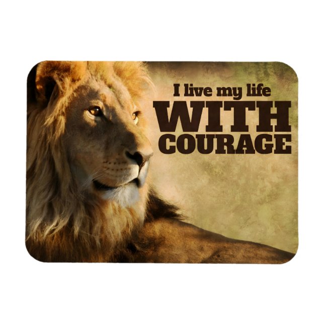 "Ich lebe mit Mut" Motivation Affirmation Flexi Magnet (Horizontal)
