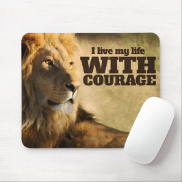 "Ich lebe mit Mut" Motivation Affirmation Mousepad