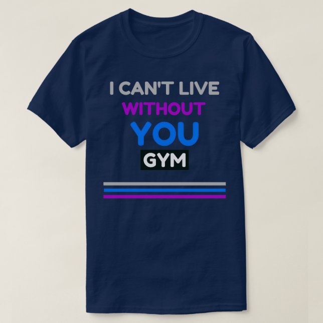 Ich lebe ohne Ihr Fitnesscenter T-Shirt (Design vorne)