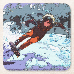 Ich lebe, um zu rennen - Skateboard-Rennens Kissen Rechteckiger Pappuntersetzer