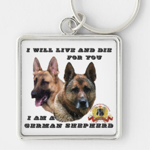 Ich lebe und die Schäferhund-Schlüsselanhänger Schlüsselanhänger