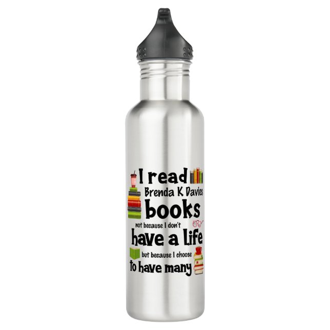 Ich lebe viele Leben, die Brenda K Davies Bücher l Edelstahlflasche (Rechts)