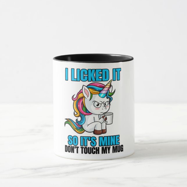 Ich leckte es, also ist es mein/Einhorn Tasse (Zentrum)
