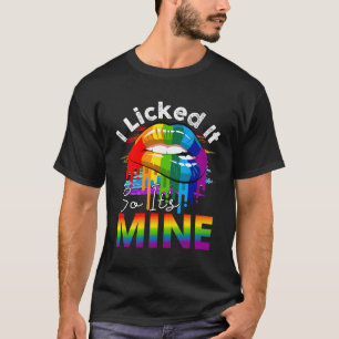 Ich leckte es so seine Regenbogenlippen T-Shirt