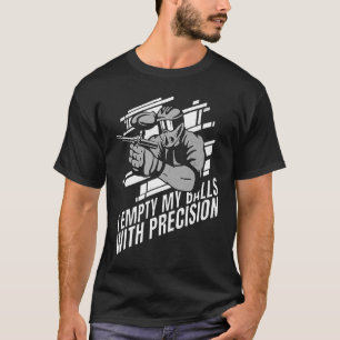 Ich leere meine Bälle mit einer Paintballer-Farbe T-Shirt