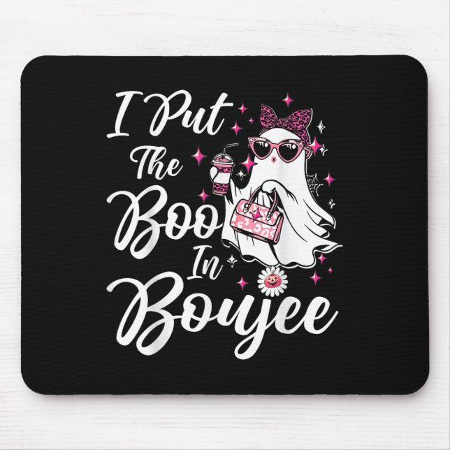 Ich legte den Boo in Boujee Ghost Funny Nk Leopard Mousepad (Vorne)
