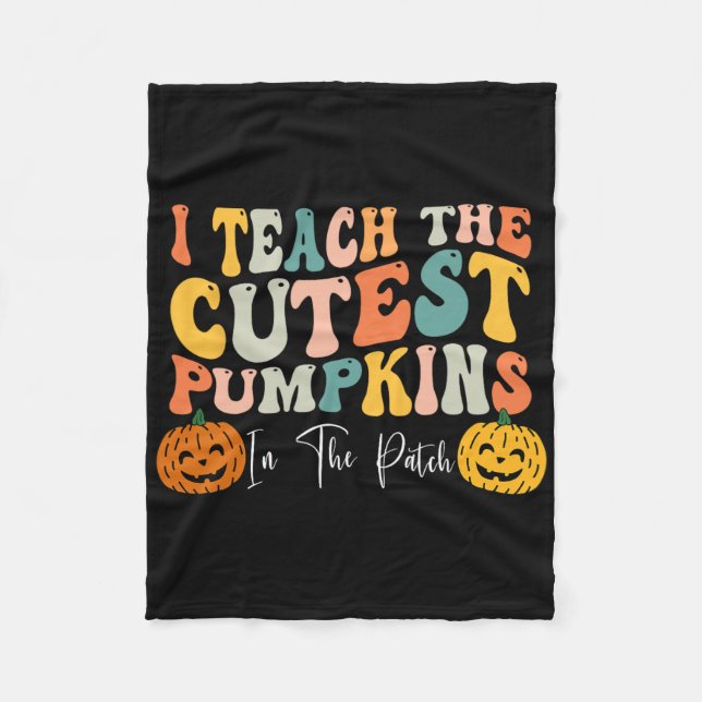 Ich lehre die Niedlichsten Kürbis in den Patch-Leh Fleecedecke (Vorderseite)