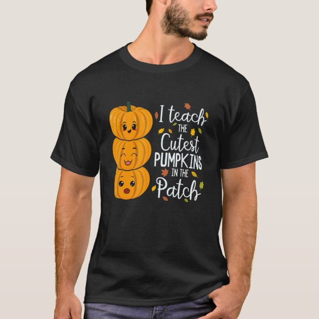 Ich lehre die Niedlichsten Kürbis in den Patch-Leh T-Shirt (Vorderseite)