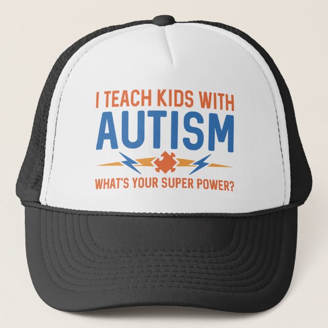 Ich lehre Kinder Autismus Truckerkappe (Vorderseite)