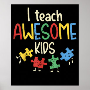 Ich lehre Phantastische Kinder Autismus Besondere Poster