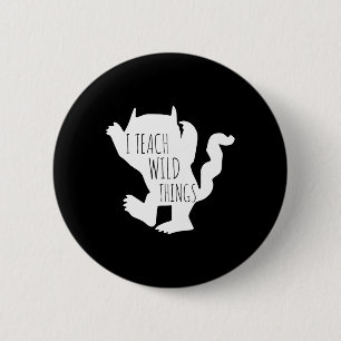 Ich lehre wilde Dinge Monster Spaß Halloween-Gesch Button