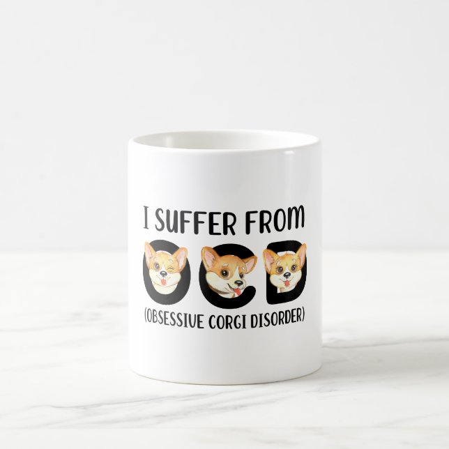 Ich leide an obszönen Corgi-Störungen Kaffeetasse (Mittel)