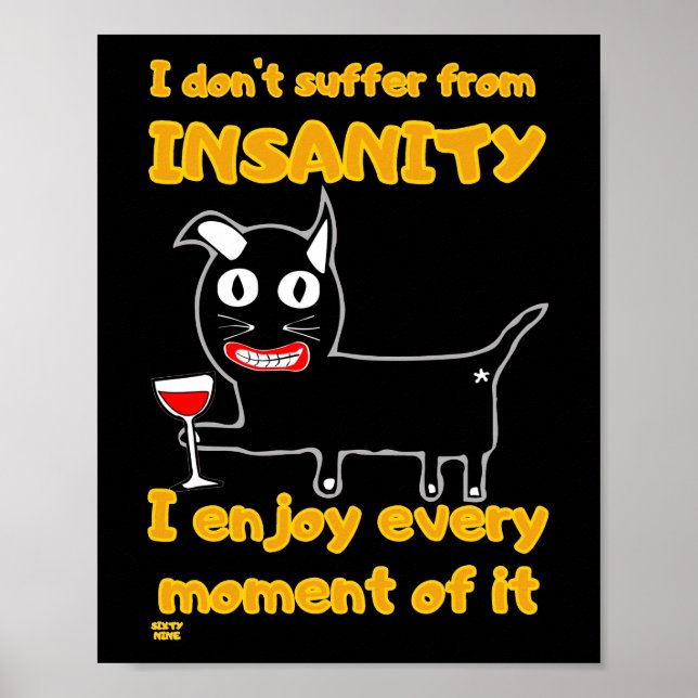 "ICH LEIDE NICHT UNSANITÄT" lustige verrückte Katz Poster (Vorne)