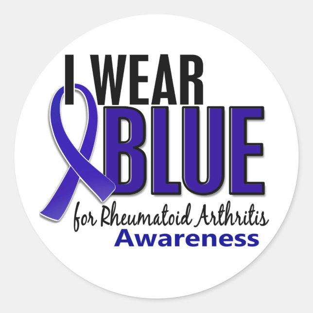 ich leide unter blauem Bewusstsein 10 Rheumatoide  Runder Aufkleber (Vorderseite)
