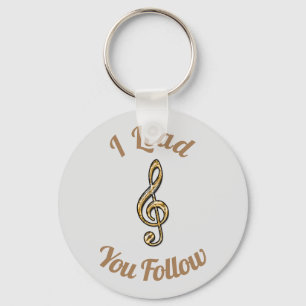 Ich leite Sie an Music Gold Clef Symbol Teacher Schlüsselanhänger