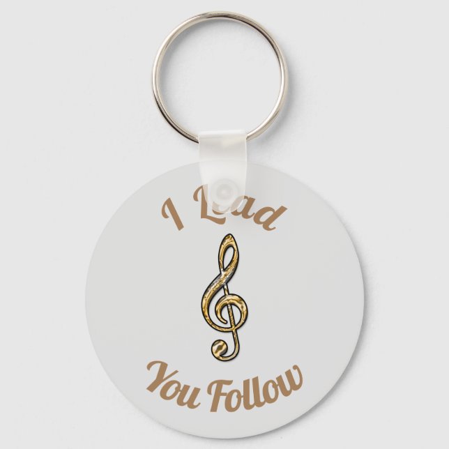 Ich leite Sie an Music Gold Clef Symbol Teacher Schlüsselanhänger (Vorderseite)