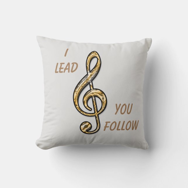 Ich leite Sie und folgen dem Musiklehrer Gold Clef Kissen (Vorderseite)