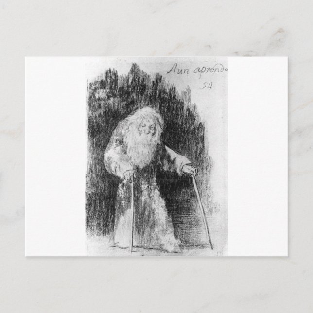 Ich lerne immer noch von Francisco Goya Postkarte (Vorderseite)