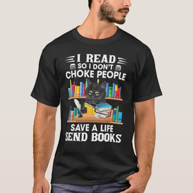 Ich lese also ich nicht Choke Leute Retro Black Ca T-Shirt (Vorderseite)