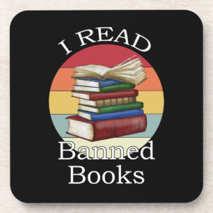Ich lese Banned Books Librarian Bookworter Book Re Getränkeuntersetzer