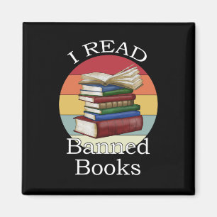 Ich lese Banned Books Librarian Bookworter Book Re Magnet