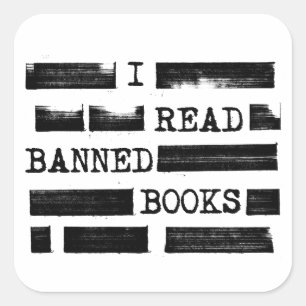Ich lese Banned Books neu gelesen Quadratischer Aufkleber