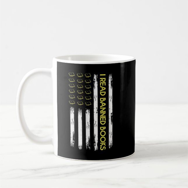 Ich lese Banned Books Retail USA Flag Librari lese Kaffeetasse (Links)