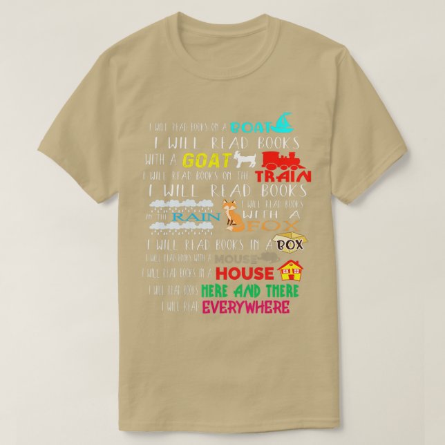Ich lese Bücher auf einem Boot, die ich überall le T-Shirt (Design vorne)
