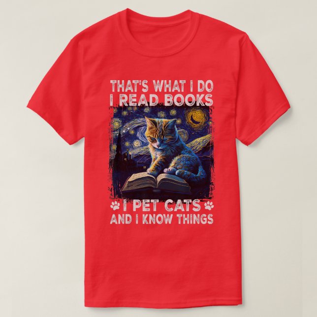 Ich lese Bücher, die ich mit Katzen füttere, und i T-Shirt (Design vorne)