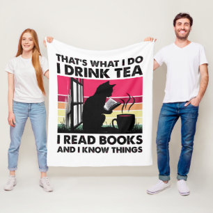 Ich lese Bücher und ich weiß Dinge Fleecedecke