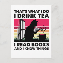 Ich lese Bücher und ich weiß Dinge Postkarte