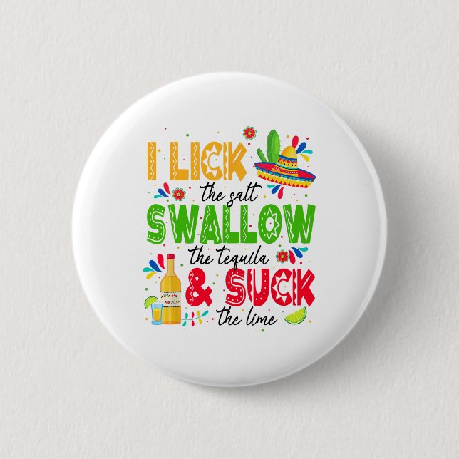 Ich lese das Salz schlucken Tequila Cinco De Mayo Button (Vorderseite)