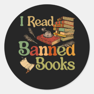Ich lese den bibliothekarischen Reader "Banned Boo Runder Aufkleber