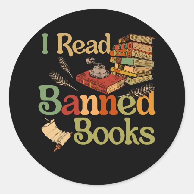 Ich lese den bibliothekarischen Reader "Banned Boo Runder Aufkleber (Vorderseite)