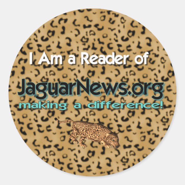 Ich lese die Jaguar News Runder Aufkleber (Vorderseite)