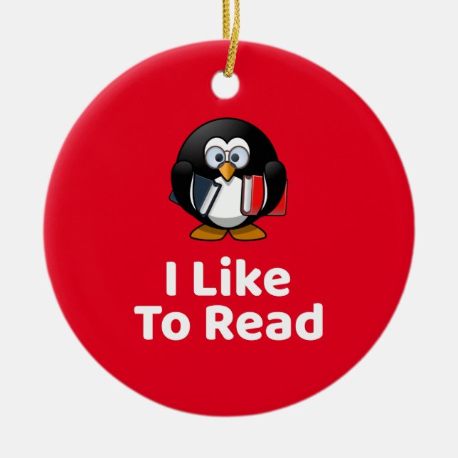 Ich lese gerne keramik ornament (Vorne)