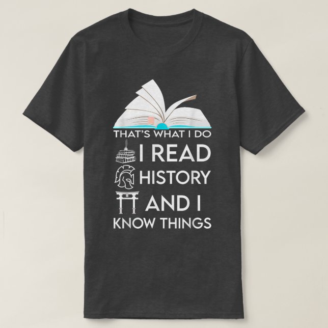 Ich lese Geschichte und Niedliche Buchliebhaber606 T-Shirt (Design vorne)
