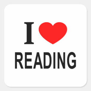 Ich ❤️ LESE Ich liebe lesen Ich mag lesen Quadratischer Aufkleber