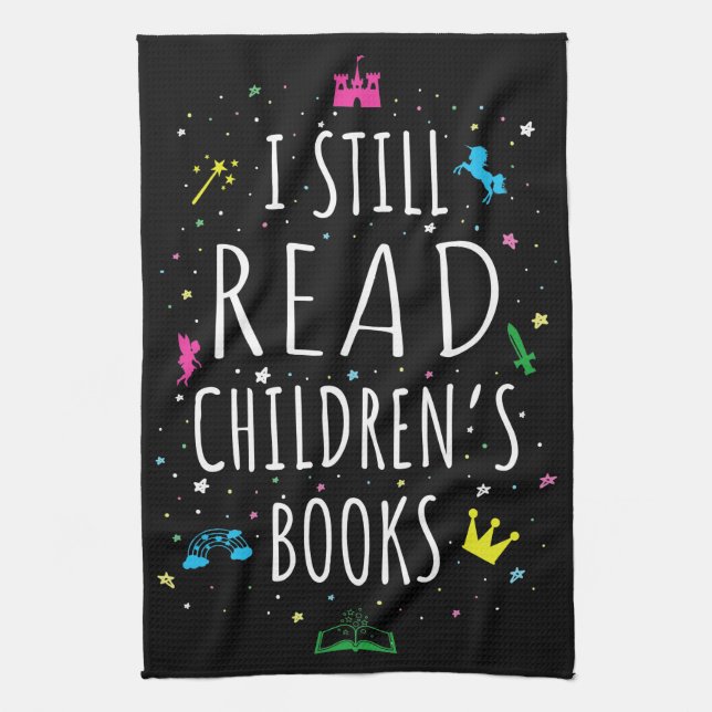 Ich lese noch Kinderbücher I Geschirrtuch (Vertikal)